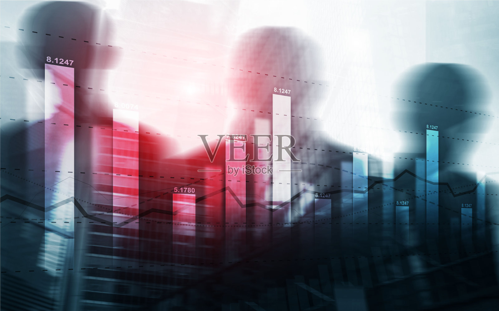 股票市场演示的通用背景。照片摄影图片