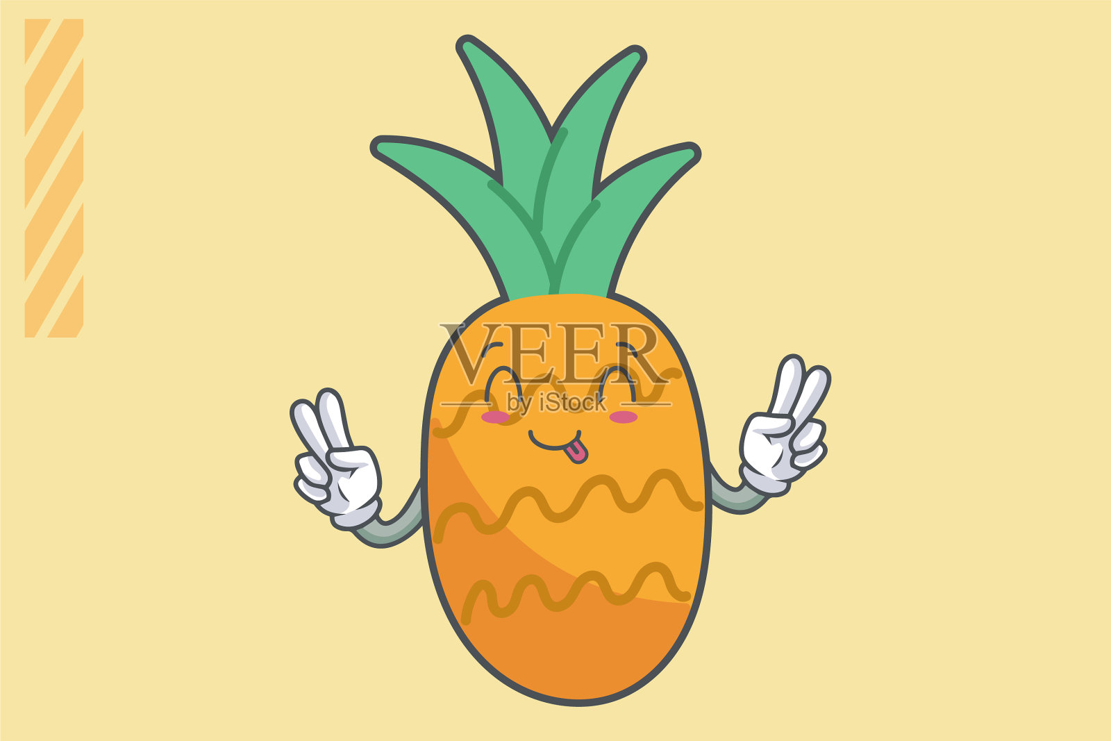 百胜舌欢快面情绪双平安插画图片素材