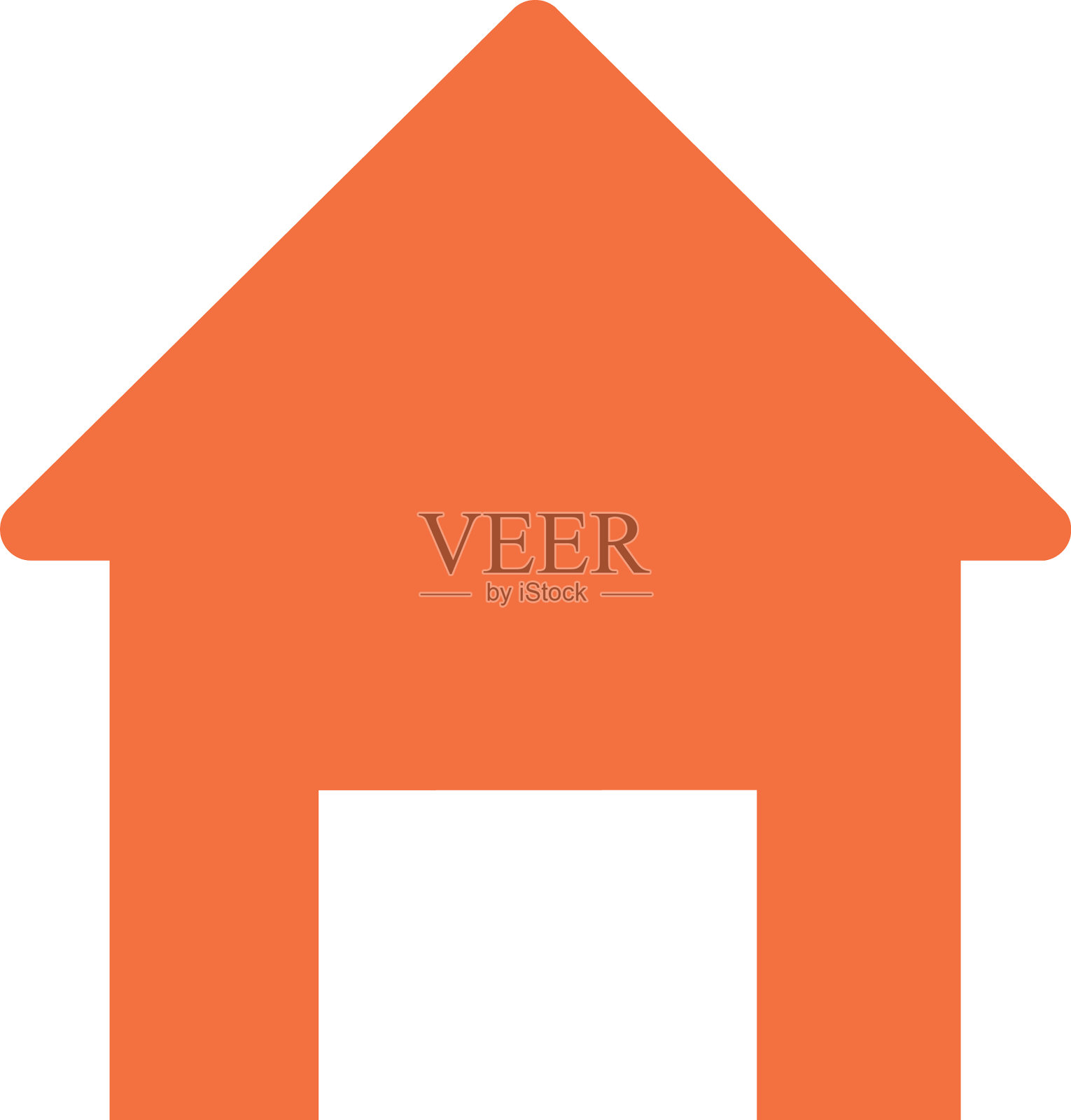 停止传播概念房子形状图标平坦图标素材