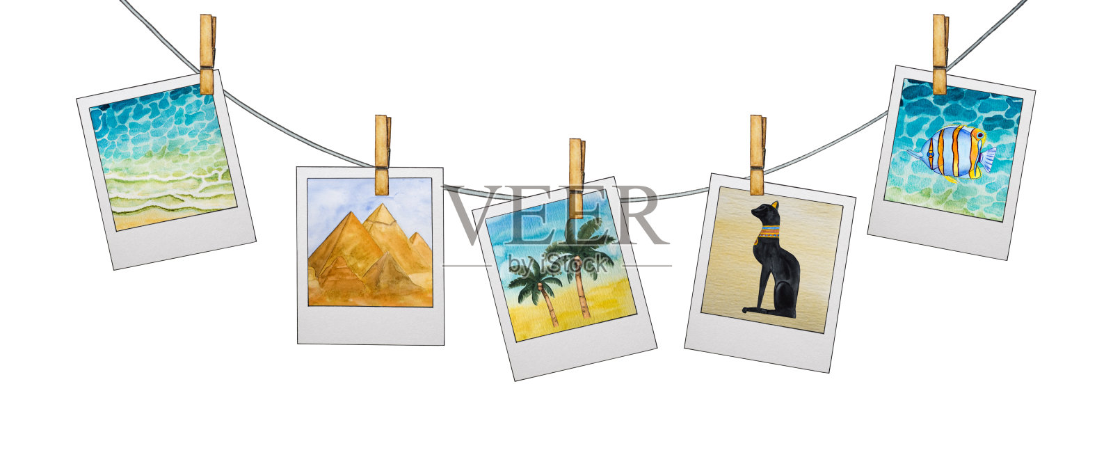 埃及主题的美丽图画。特写镜头插画图片素材