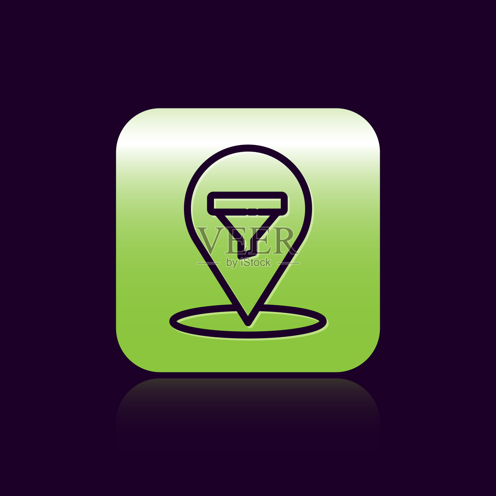 黑线位置与销售漏斗图标插画图片素材