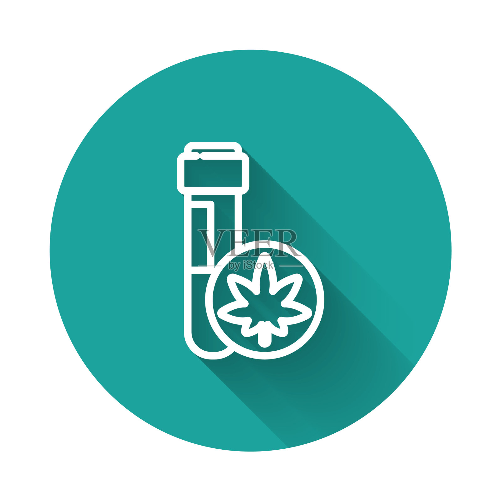 白线化学试管或大麻插画图片素材