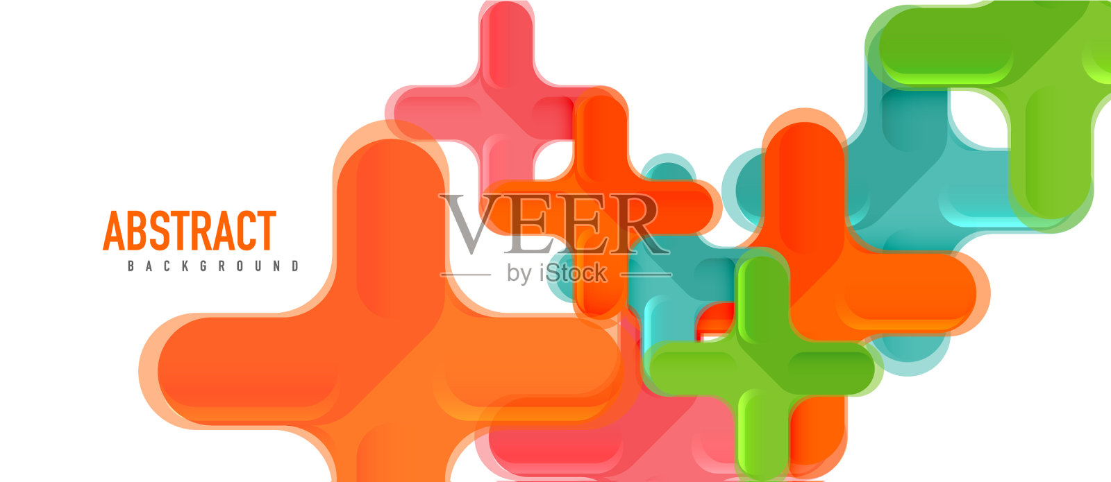 光滑的多色塑料风格交叉插画图片素材