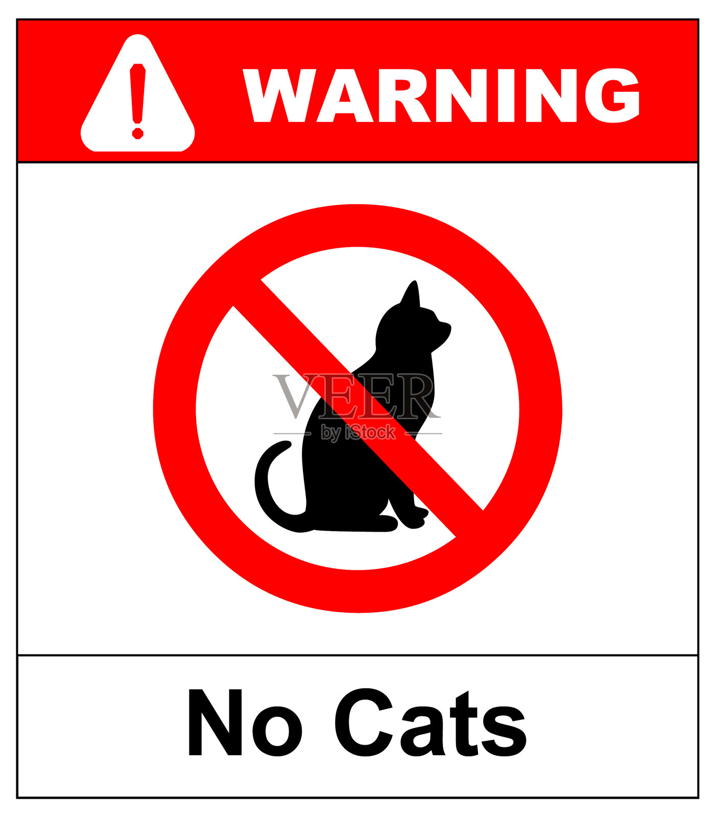 没有猫,禁止标志位置或进入宠物插画图片素材