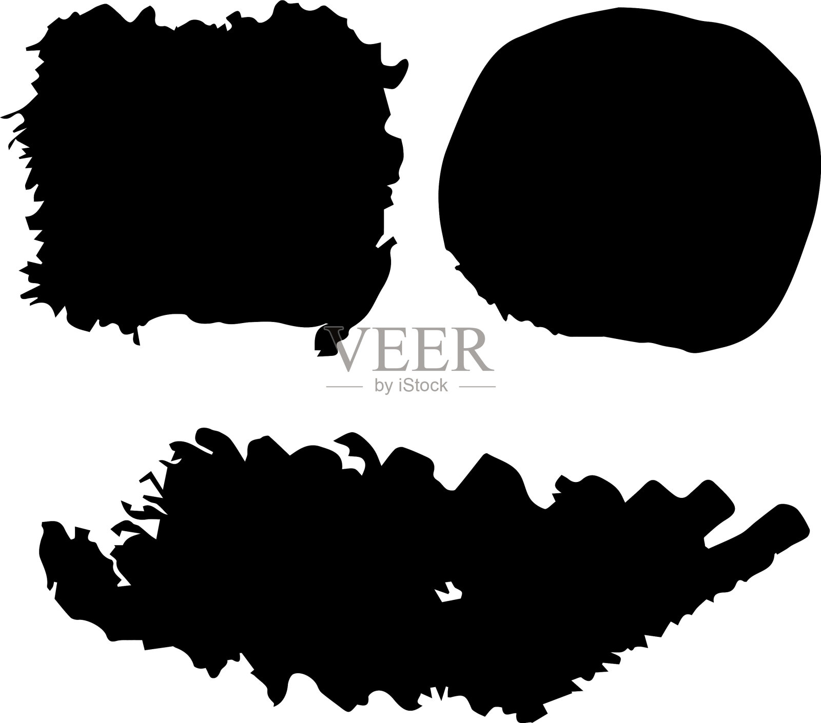 一组垃圾风格的污渍和污迹插画图片素材