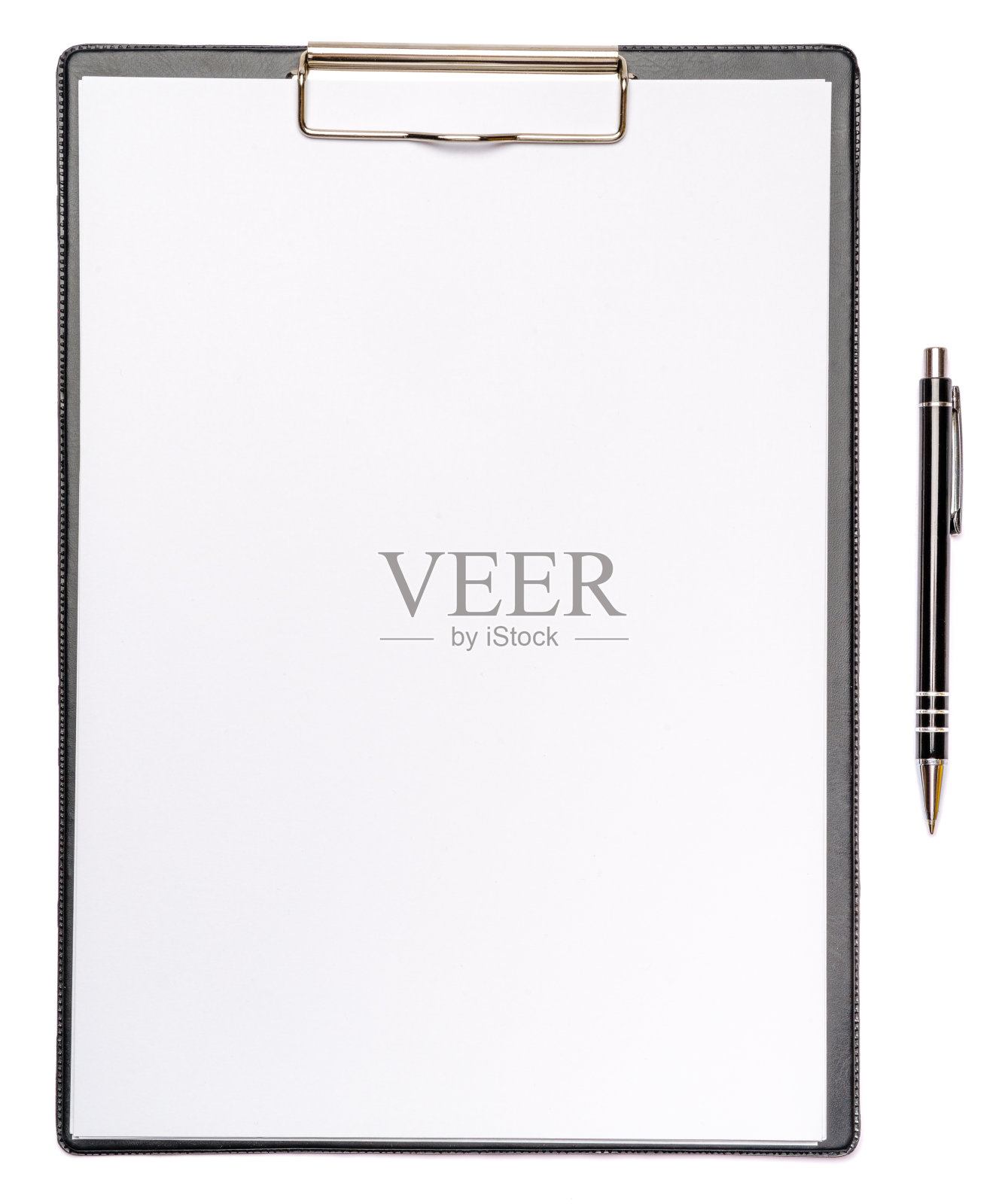 平面片剂或片剂和笔隔离在白色背景和剪切路径照片摄影图片