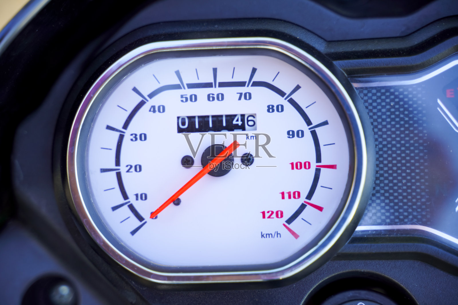 新的自行车速度表,速度表显示零速度照片摄影图片