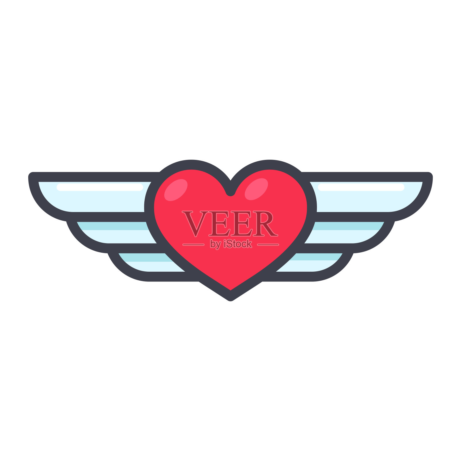 心有美丽的翅膀。插画图片素材