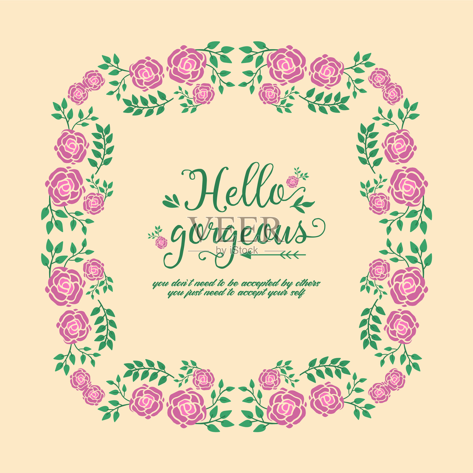 优雅的设计为你好华丽的卡片插画图片素材