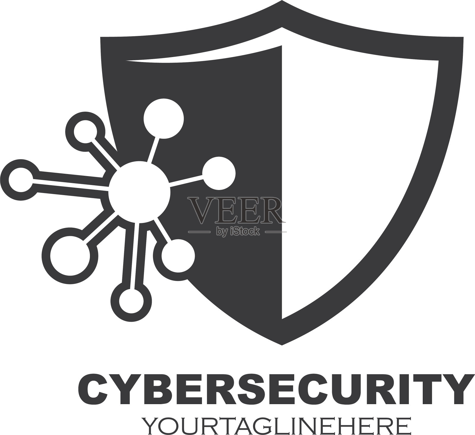 网络安全防护图标设计插画图片素材