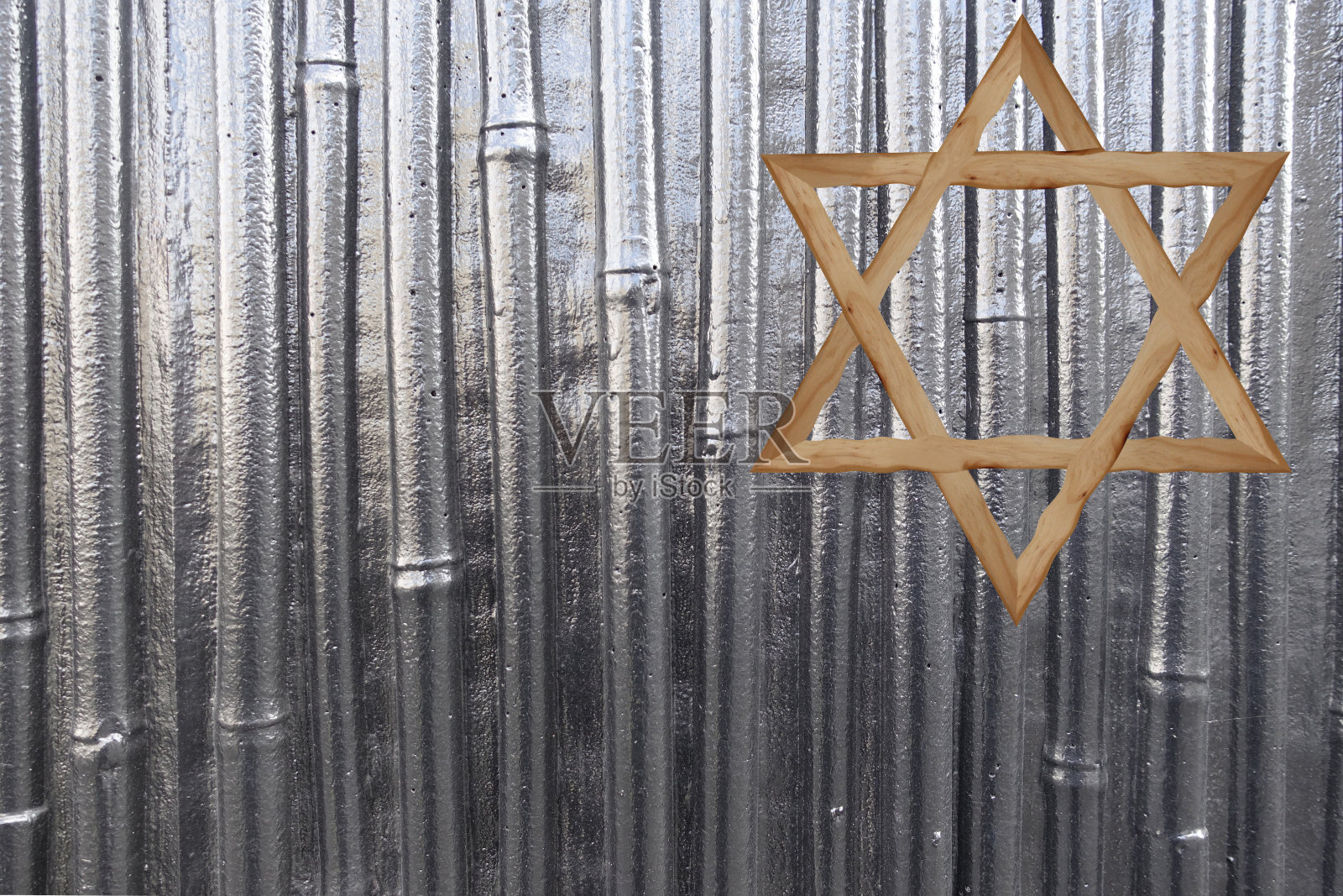 犹太教堂与犹太教大卫之星照片摄影图片