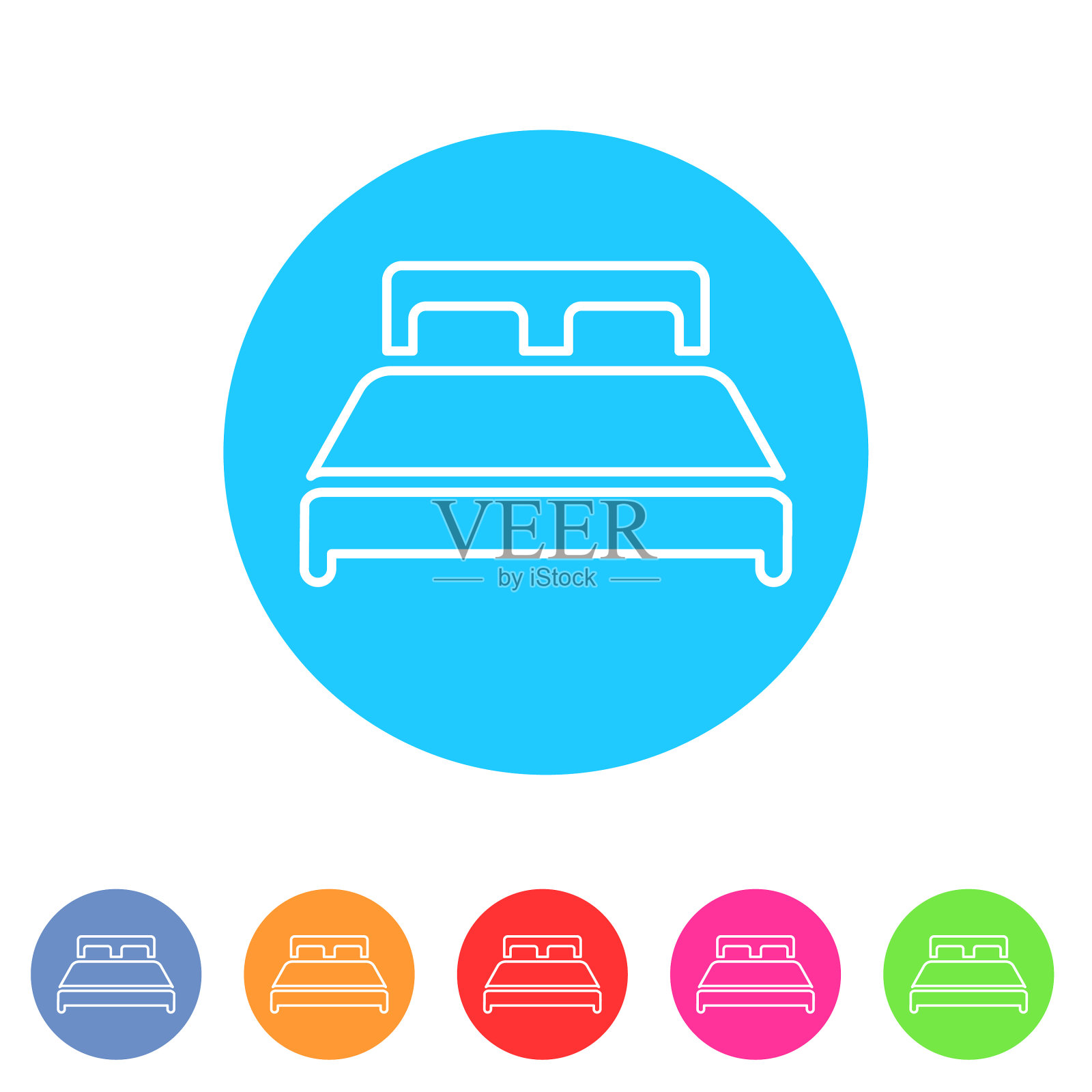 双人床图标,单人床图标,网页标志,标志,标志插画图片素材