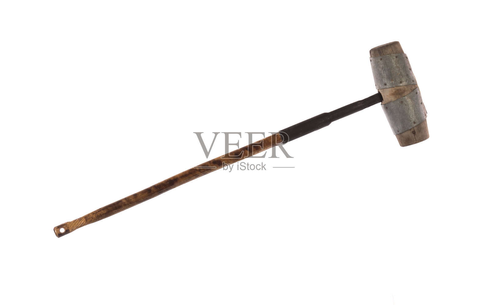 古老的木制海盗锤孤立在白色的背景照片摄影图片