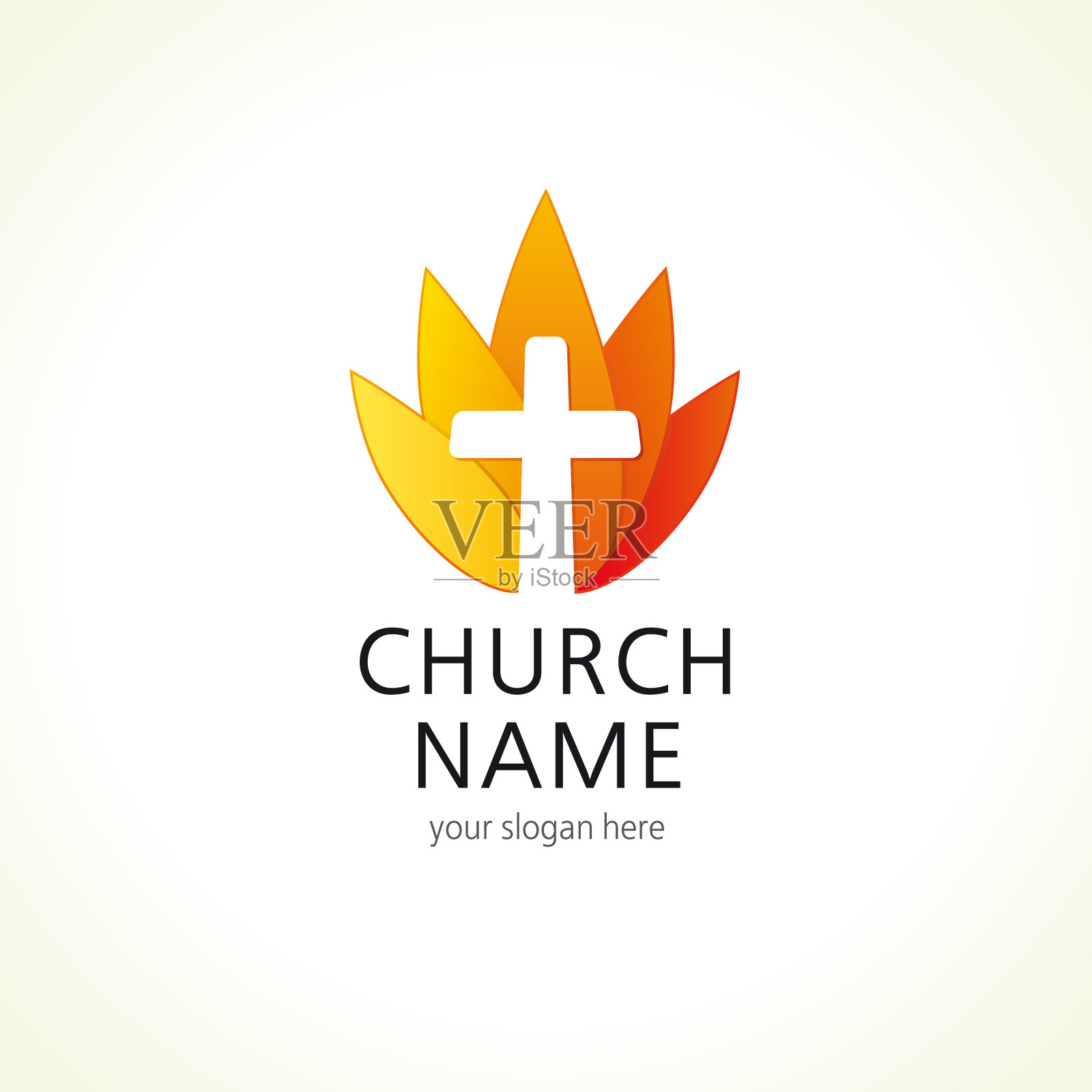 教堂的十字架颜色插画图片素材