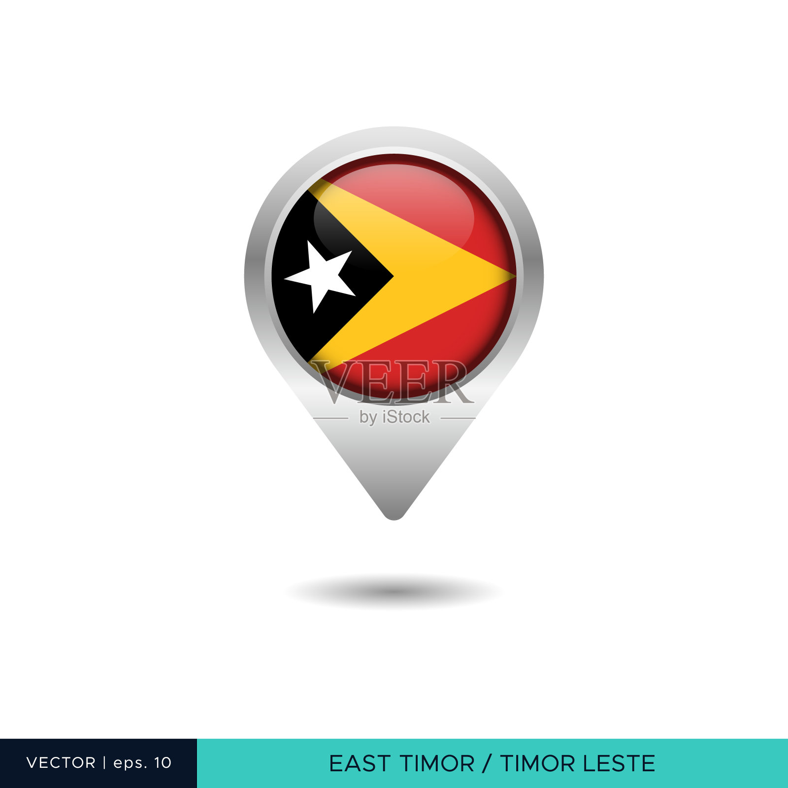 东帝汶旗地图引脚矢量股票插图设计模板。插画图片素材