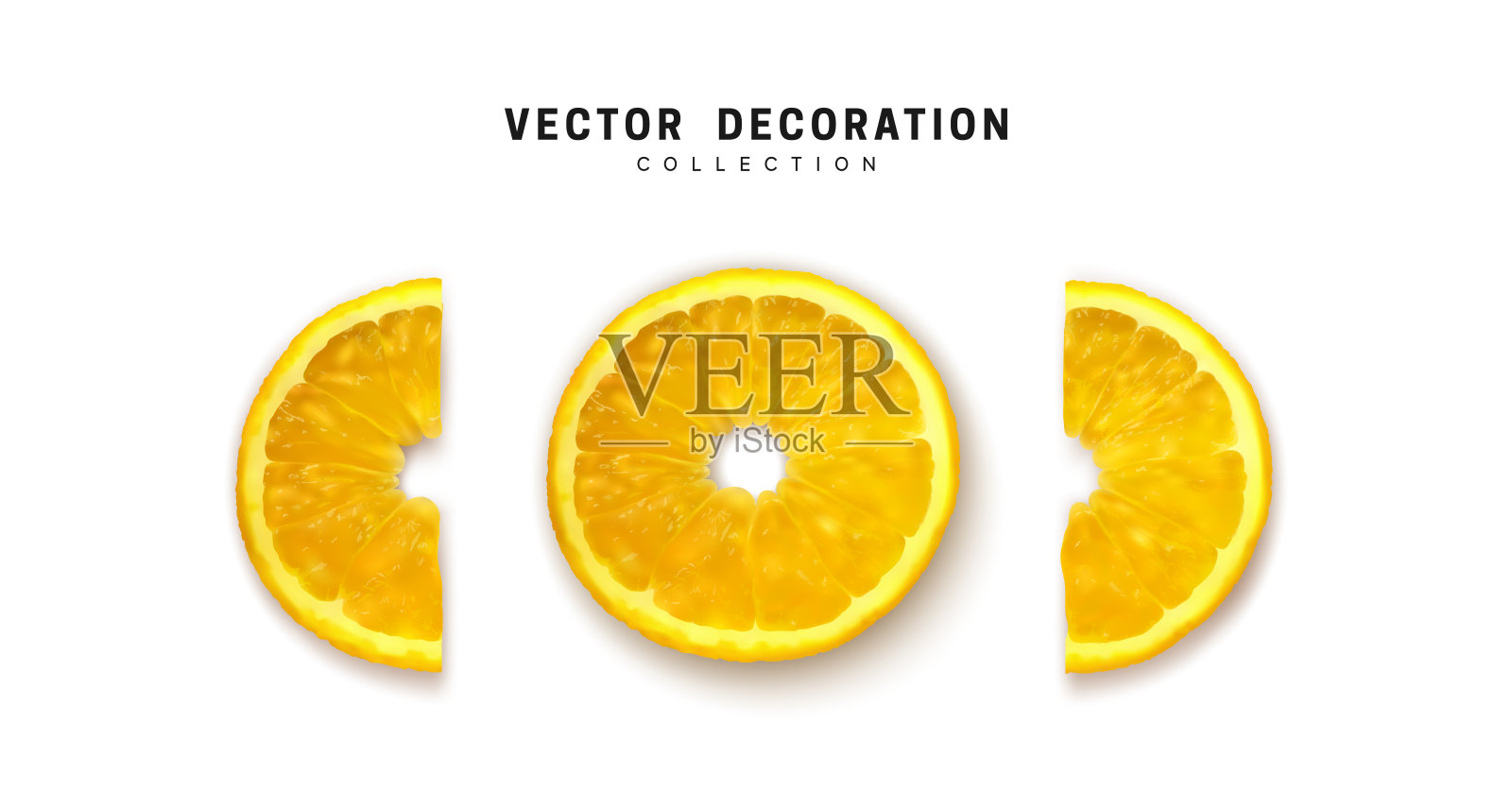 柠檬套鲜熟透,切片平观。半切黄柠檬。真实的矢量孤立在白色背景。设计元素图片