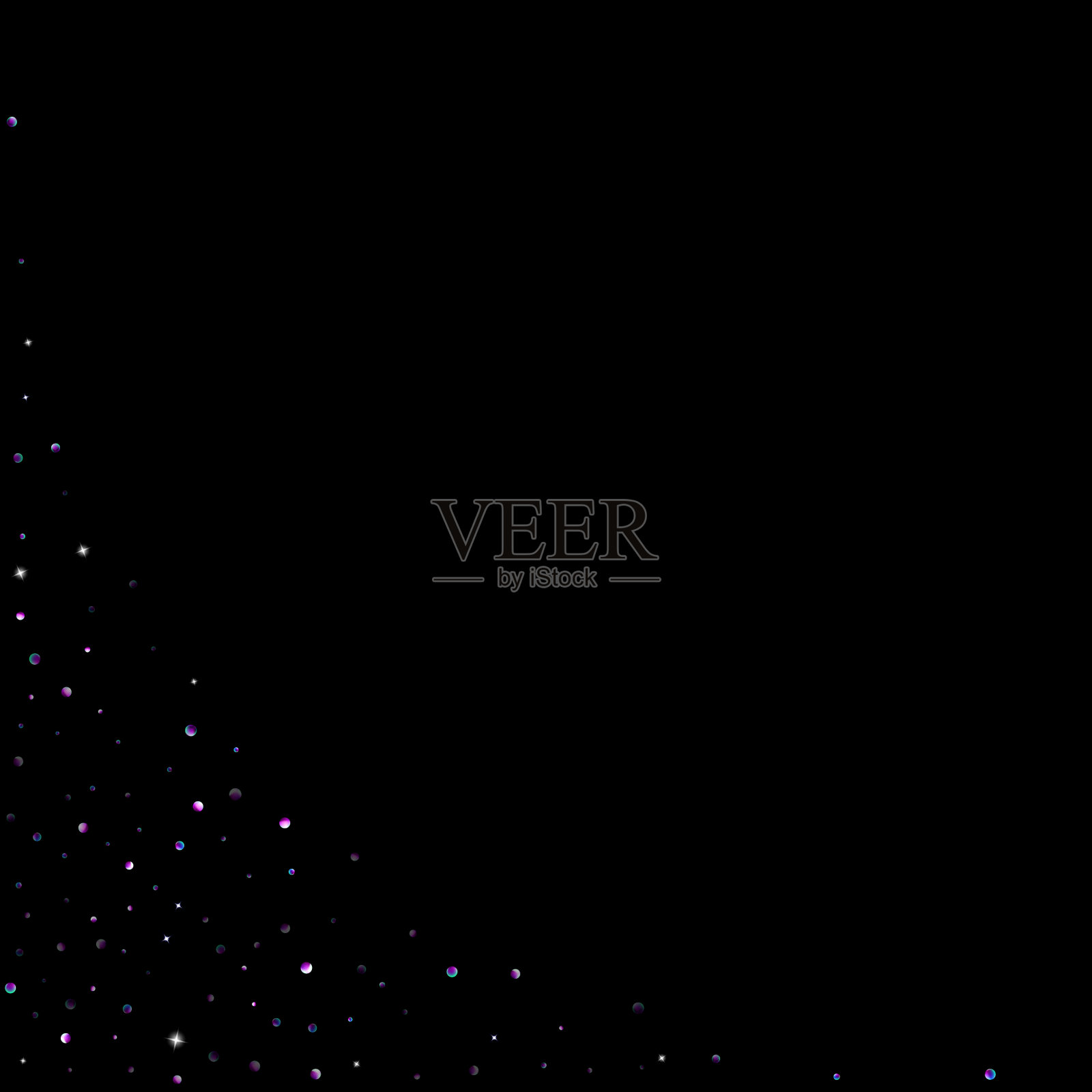 紫色的闪光星星五彩纸屑小火花紫罗兰插画图片素材