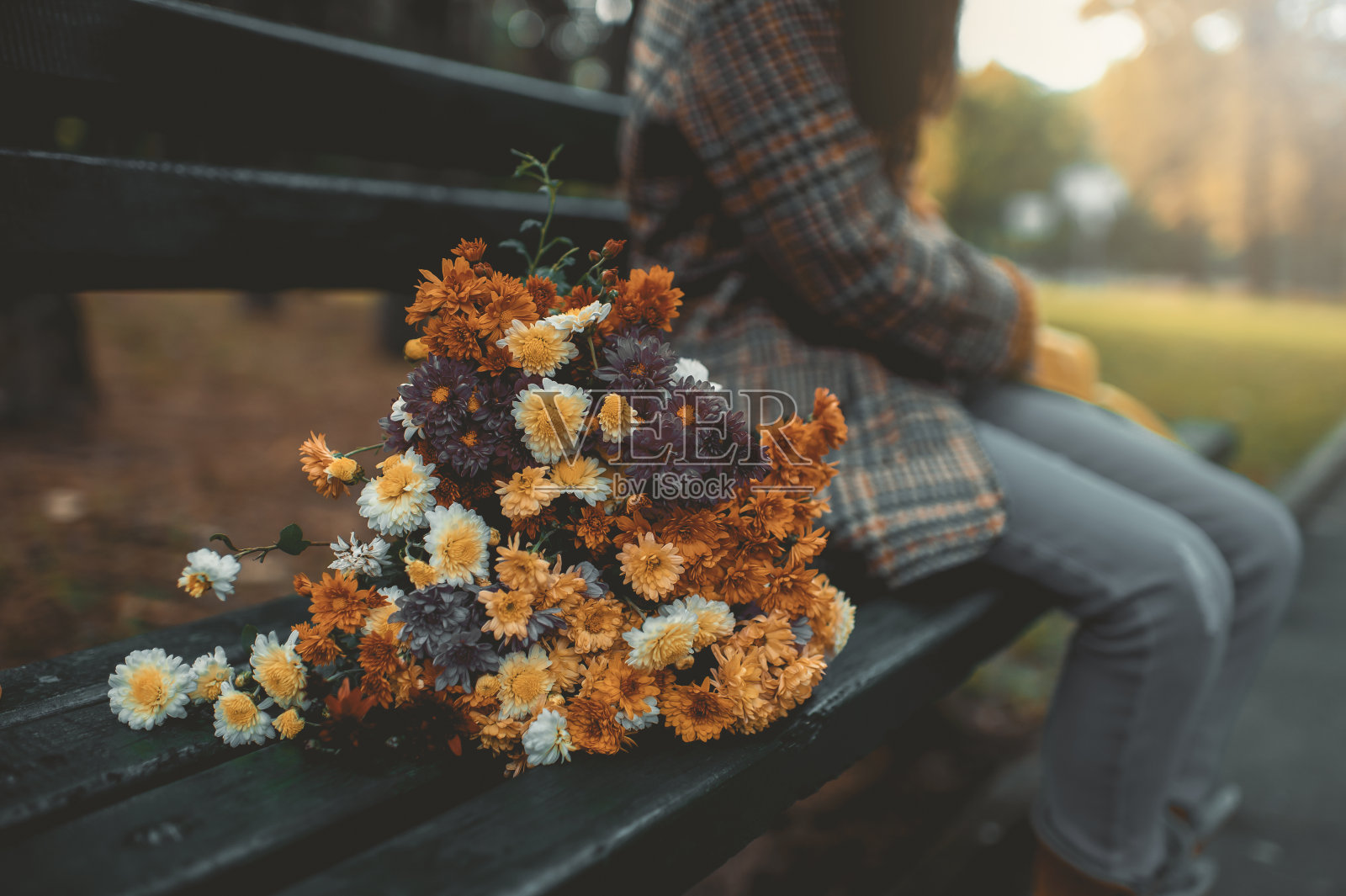 近距离的一束秋天的花照片摄影图片