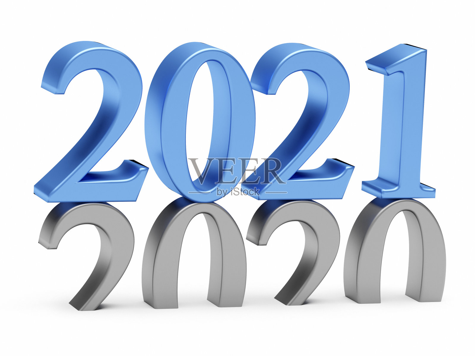 2021年新年假期概念。色号2021对应于2020年照片摄影图片