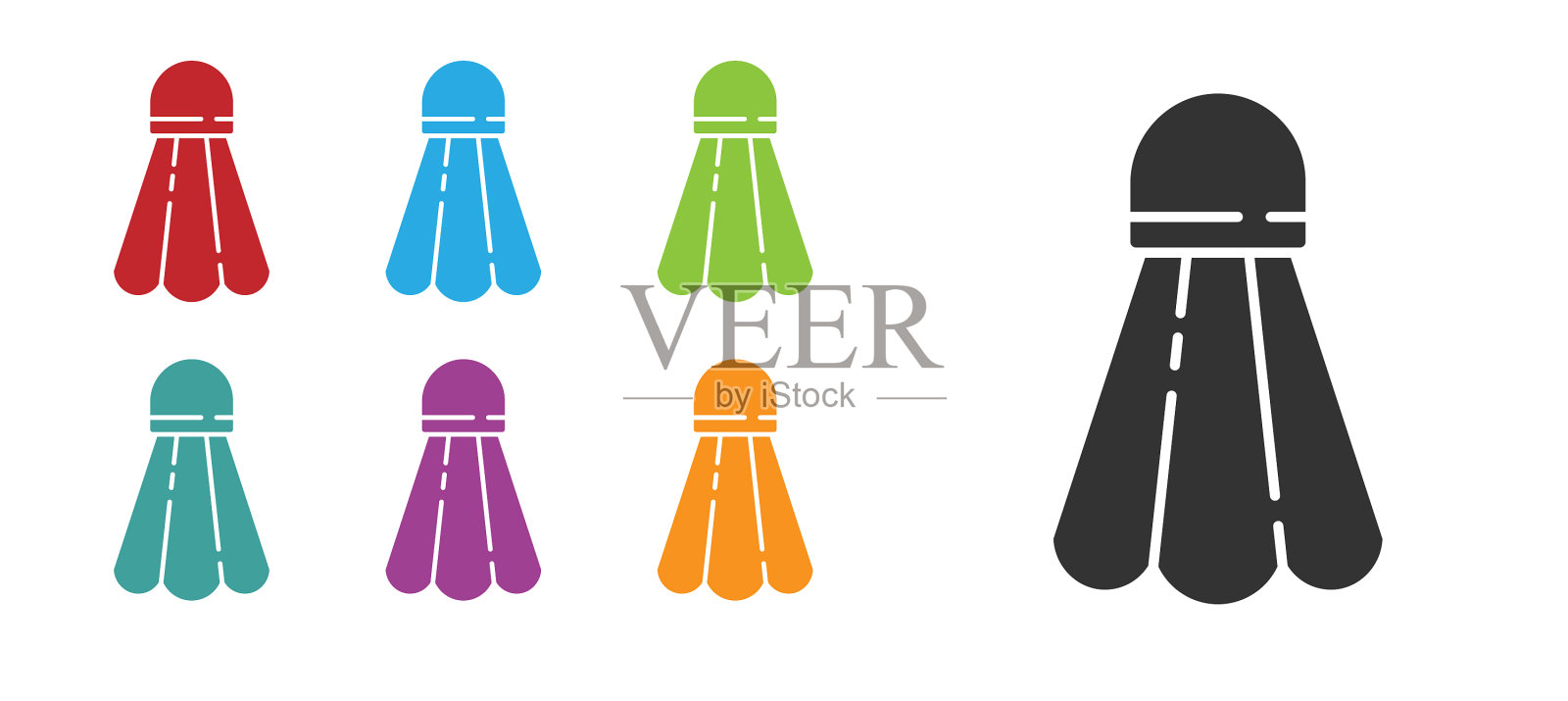 黑色羽毛球图标孤立在白色图标素材