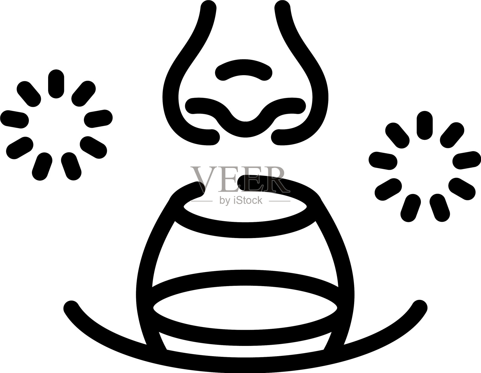 脸和玻璃图标轮廓样式插画图片素材