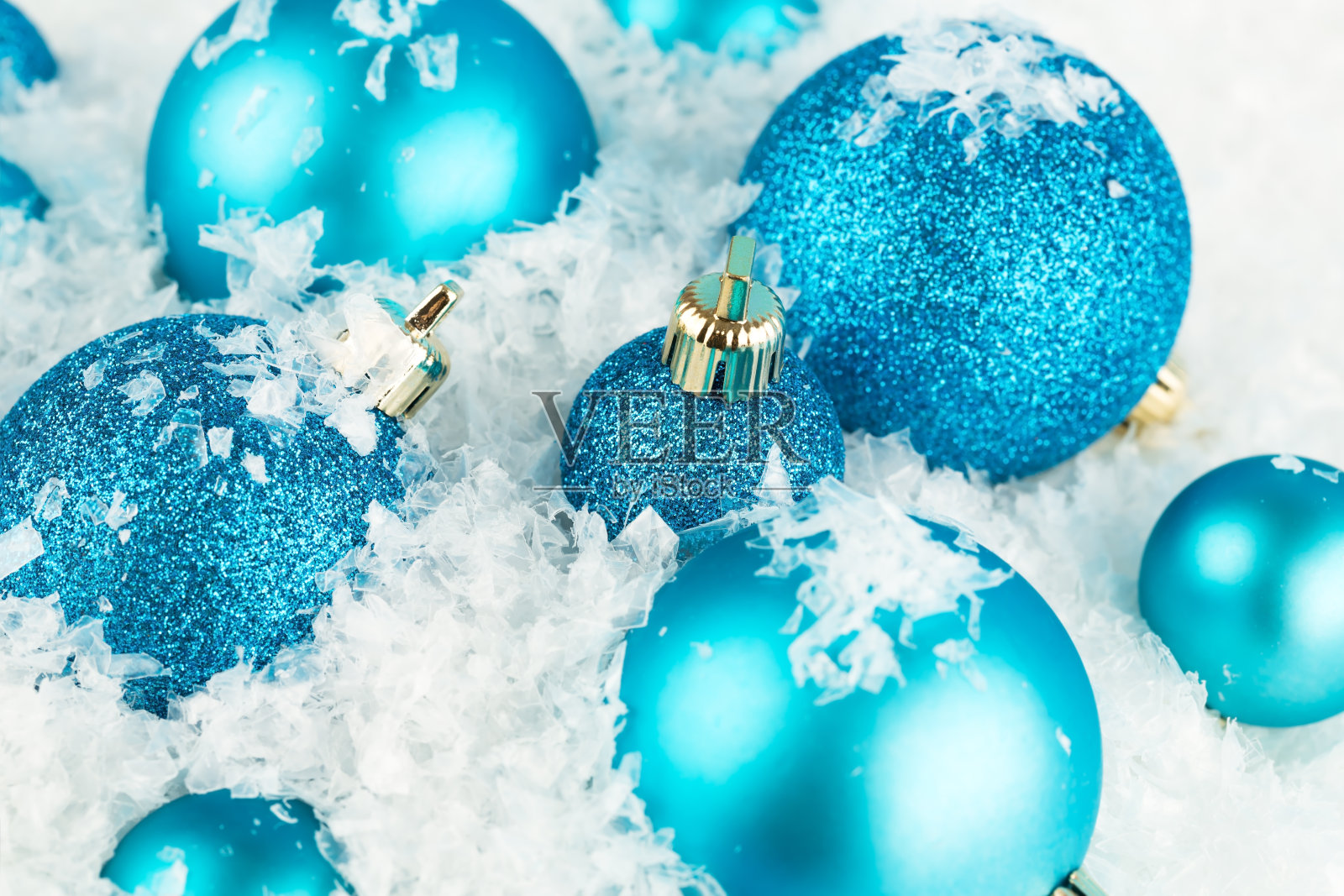 圣诞装饰用蓝球照片摄影图片