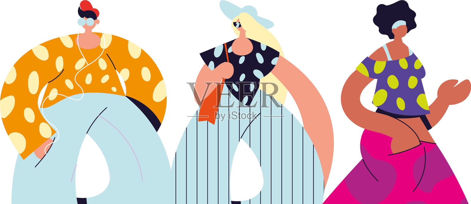 都市人用休闲装设计插画图片素材