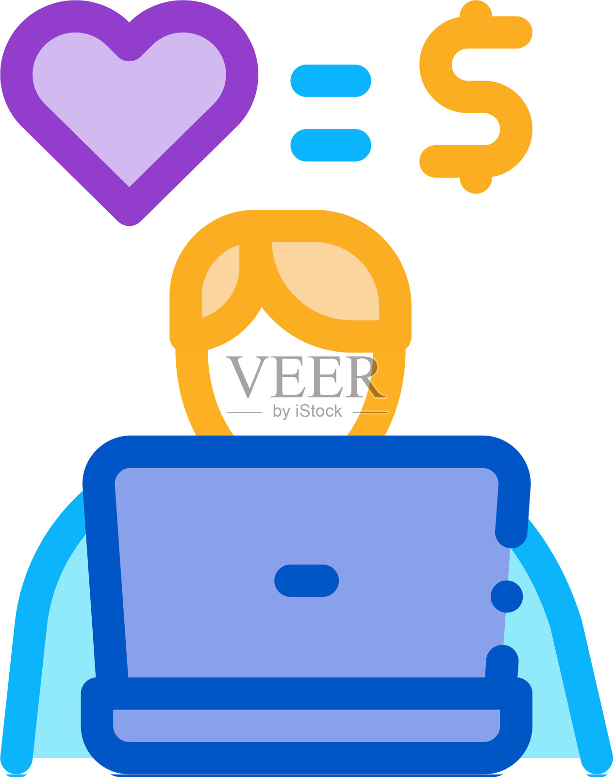 爱情等于金钱搜索引擎优化图标插画图片素材