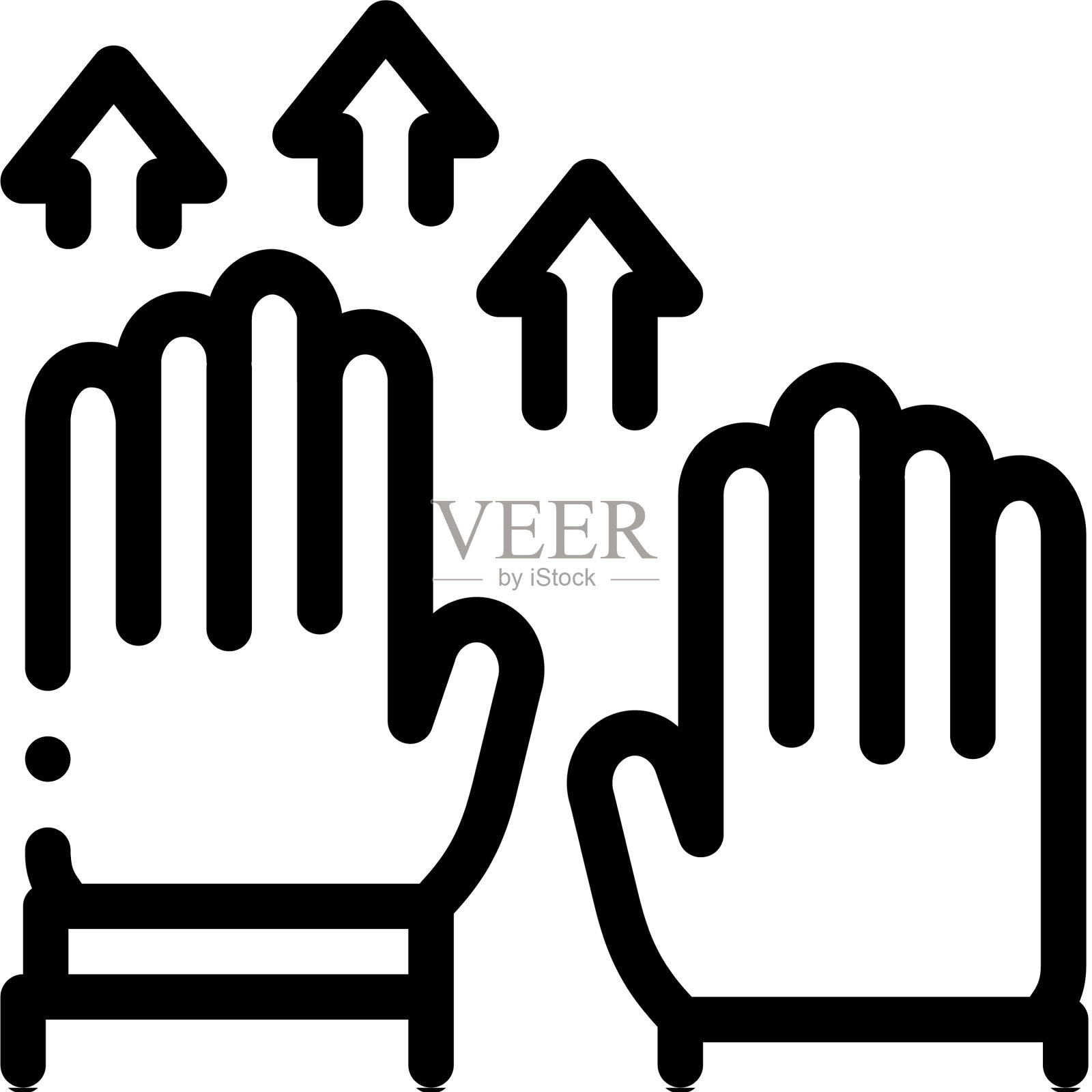 举手图标轮廓设计元素图片