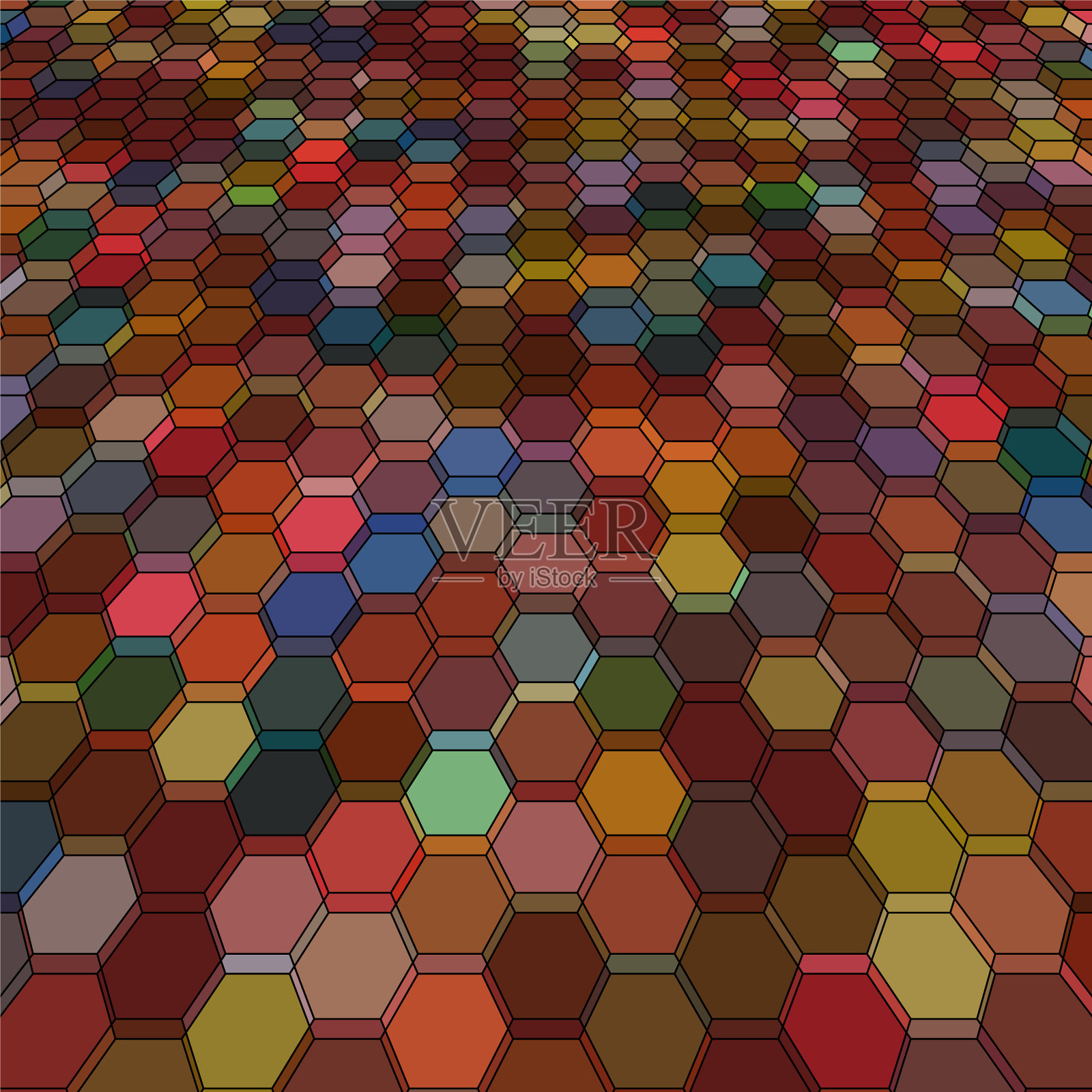 抽象背景与彩色六边形插画图片素材