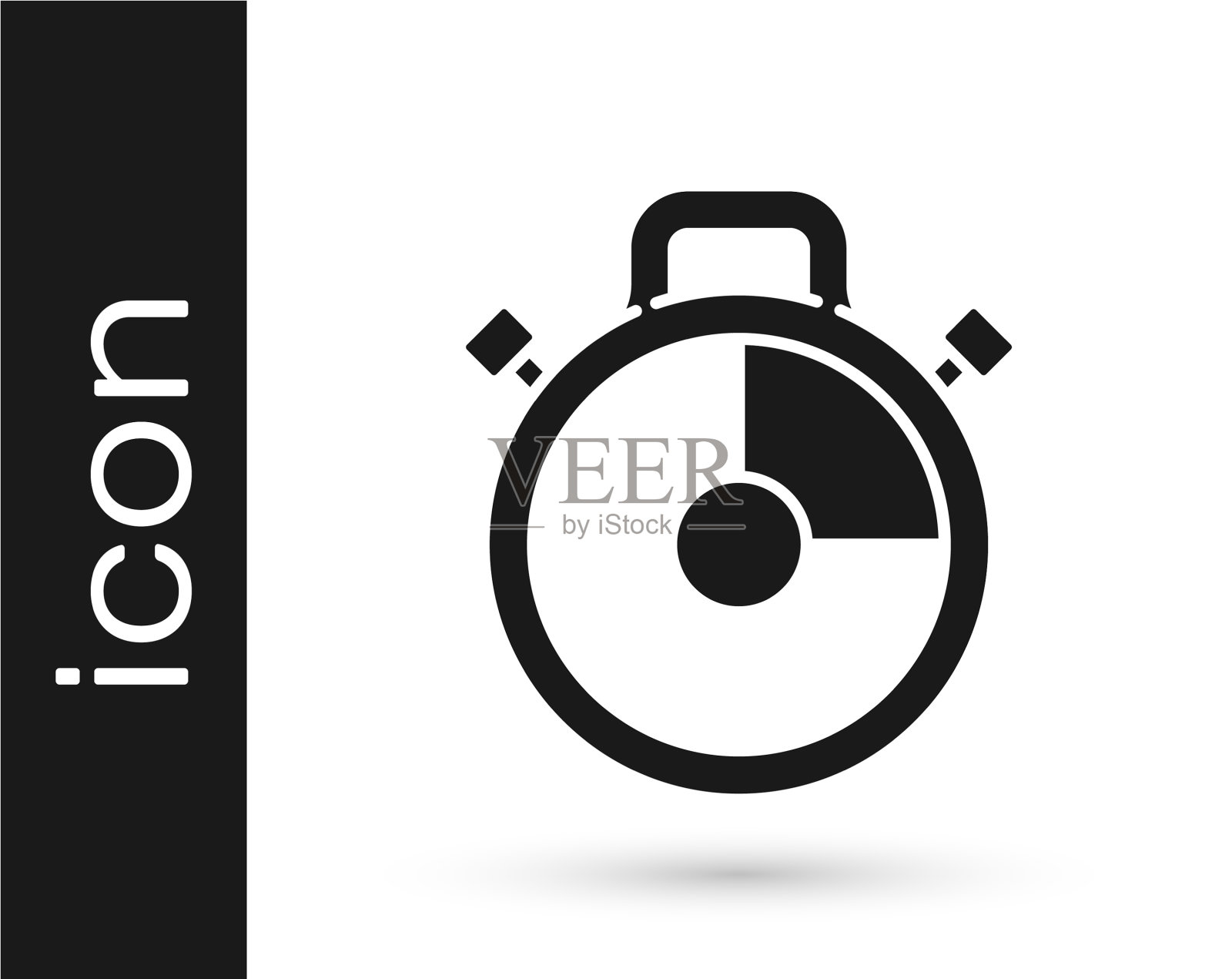 灰色秒表图标孤立在白色背景图标素材