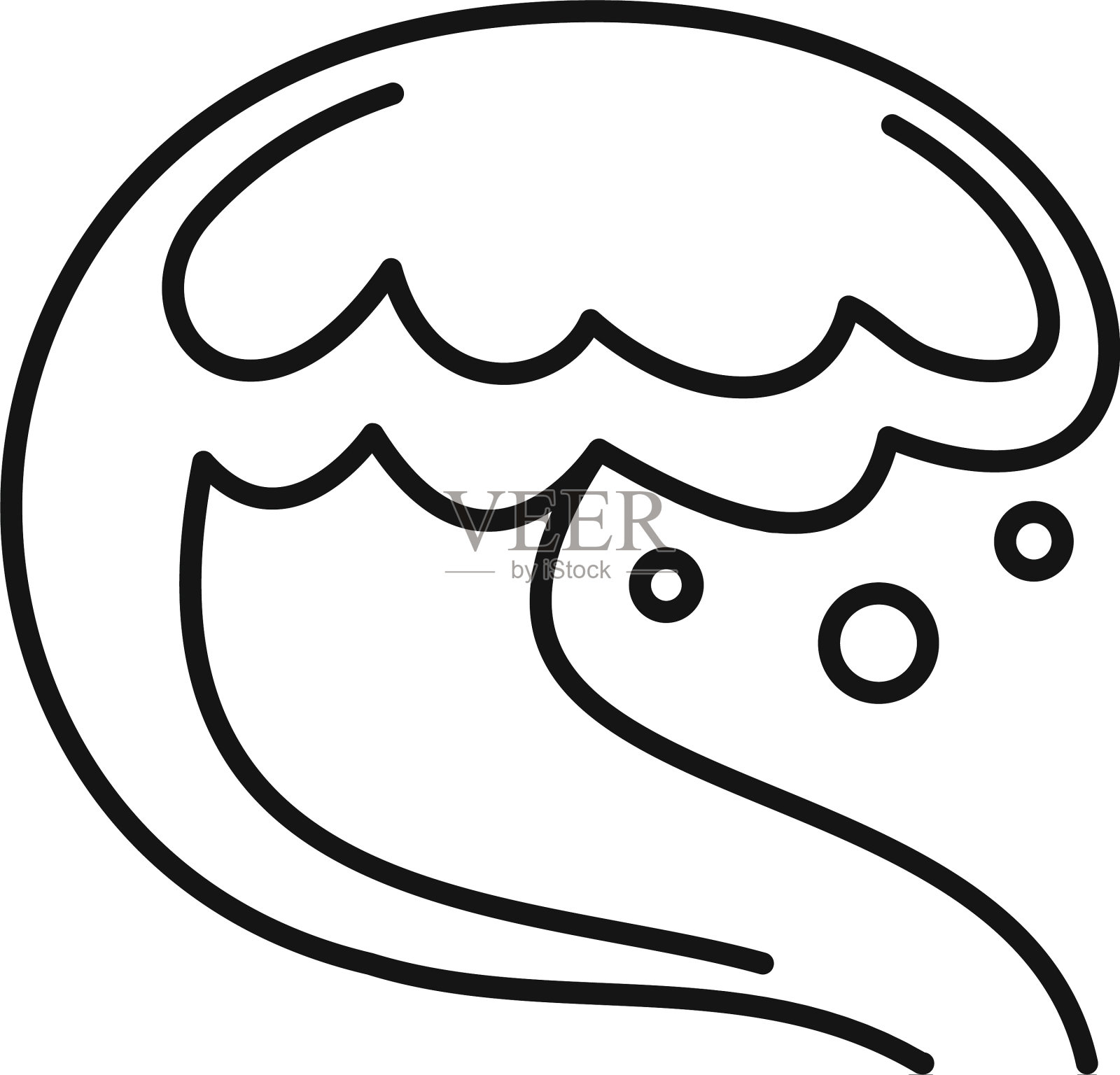 警报海啸图标轮廓风格图标素材