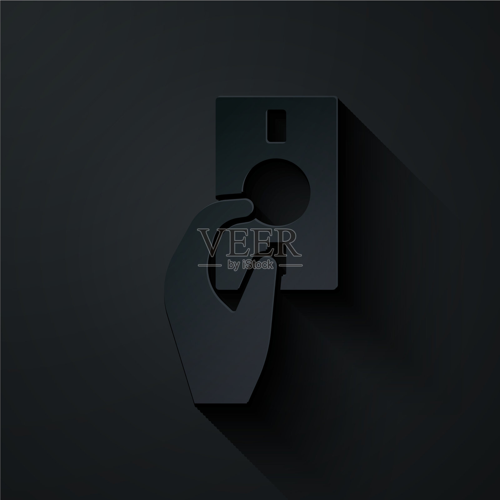 剪纸手握钱的图标孤立上插画图片素材