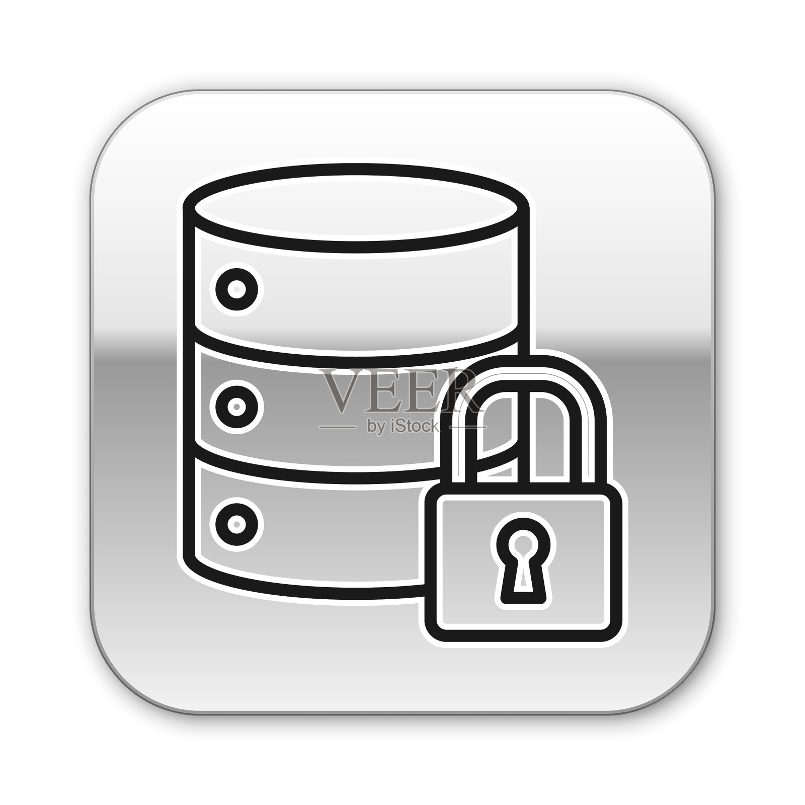 黑线服务器安全与关闭的挂锁插画图片素材