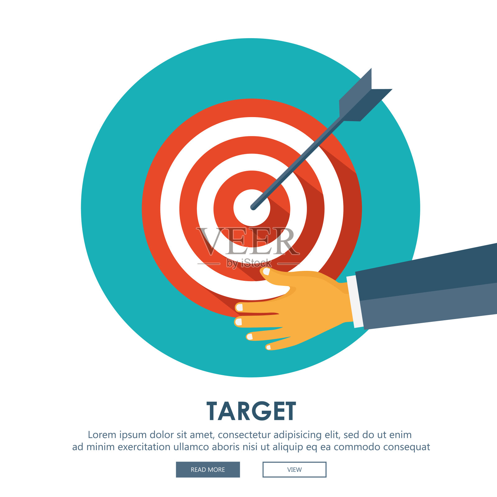 商业策略。目标和箭头。现代平面设计概念为网络横幅,网站,印刷材料,信息图形。创造性的彩色矢量插图。插画图片素材