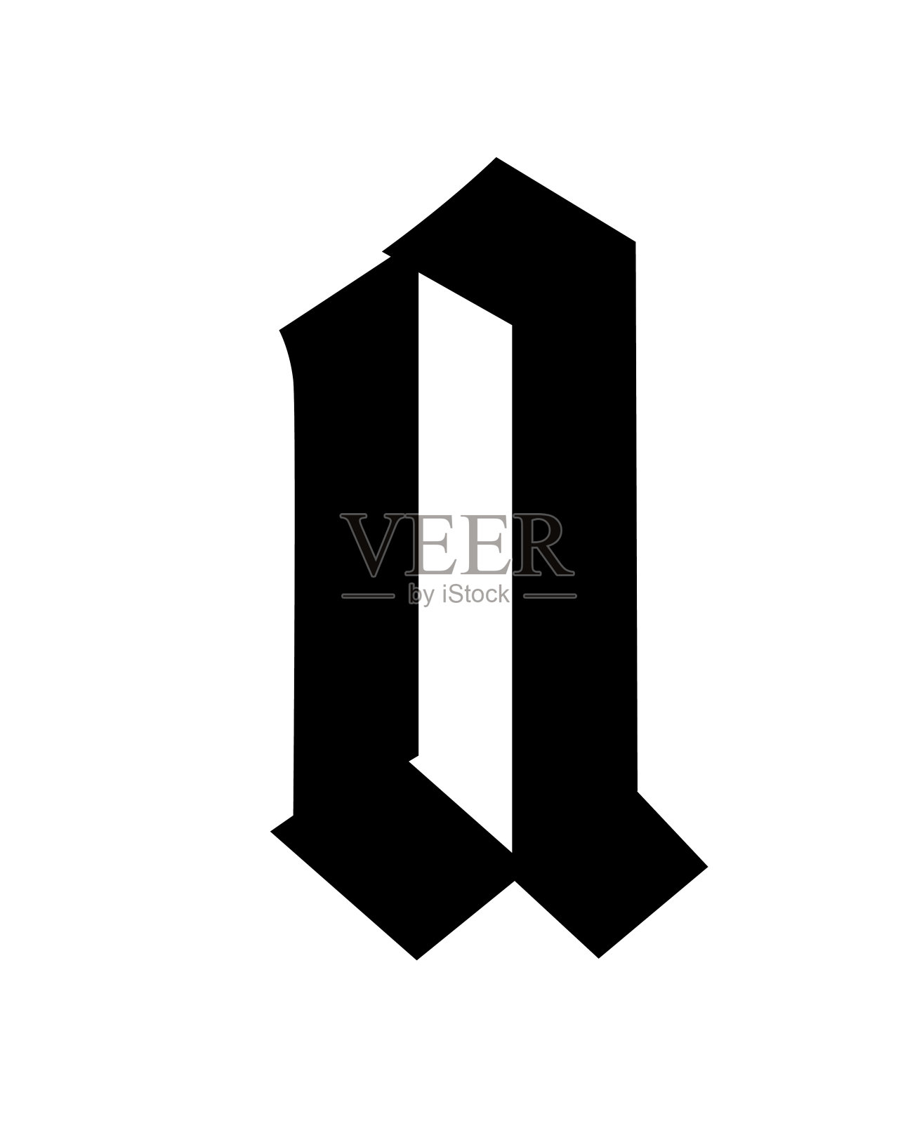 字母A,哥特式风格。向量。字母表。该符号孤立在白色背景上。书法和刻字。中世纪的拉丁字母。公司的标志。字母组合。优雅的纹身字体。插画图片素材