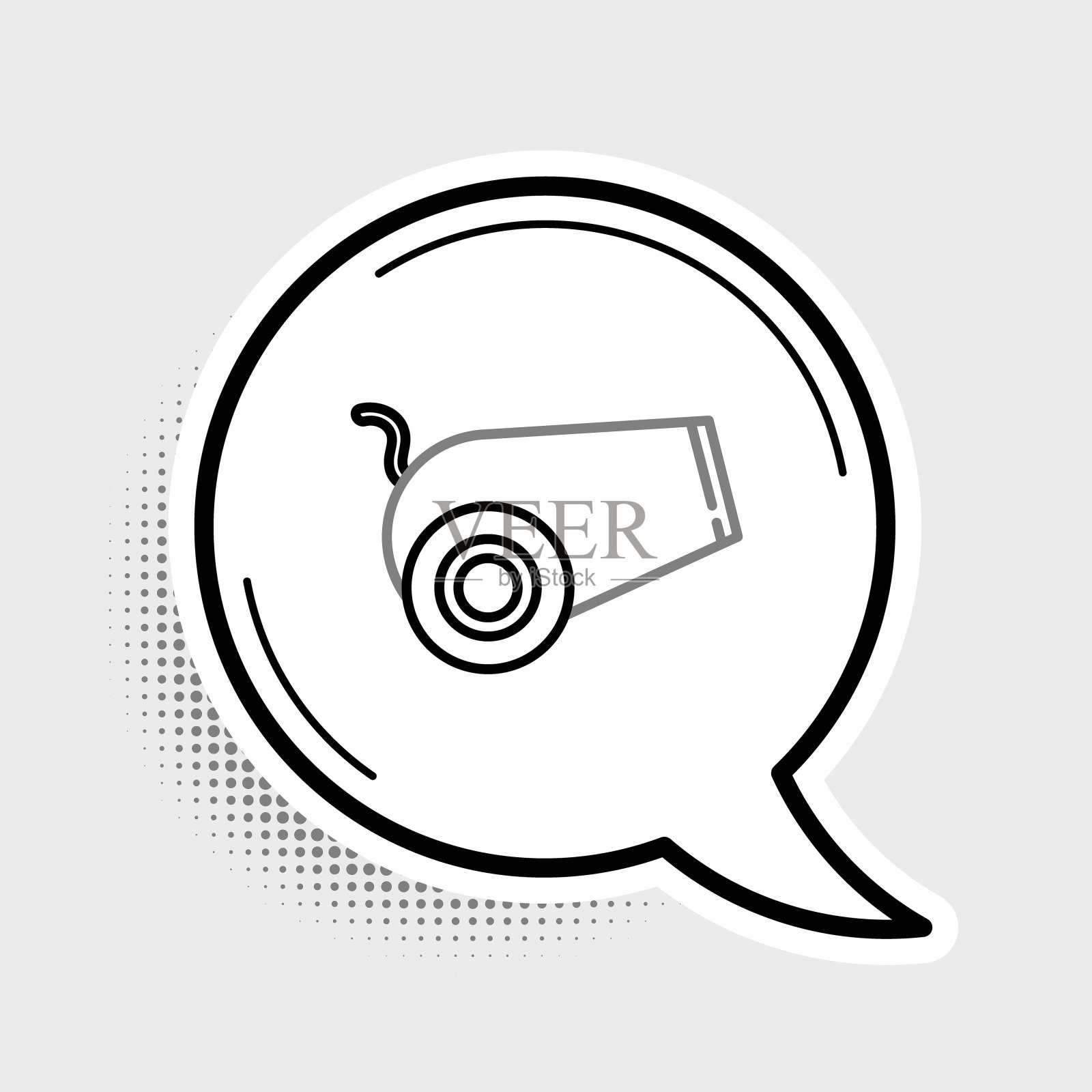 线炮图标孤立在灰色背景。中世纪的武器。色彩斑斓的轮廓的概念。向量插画图片素材