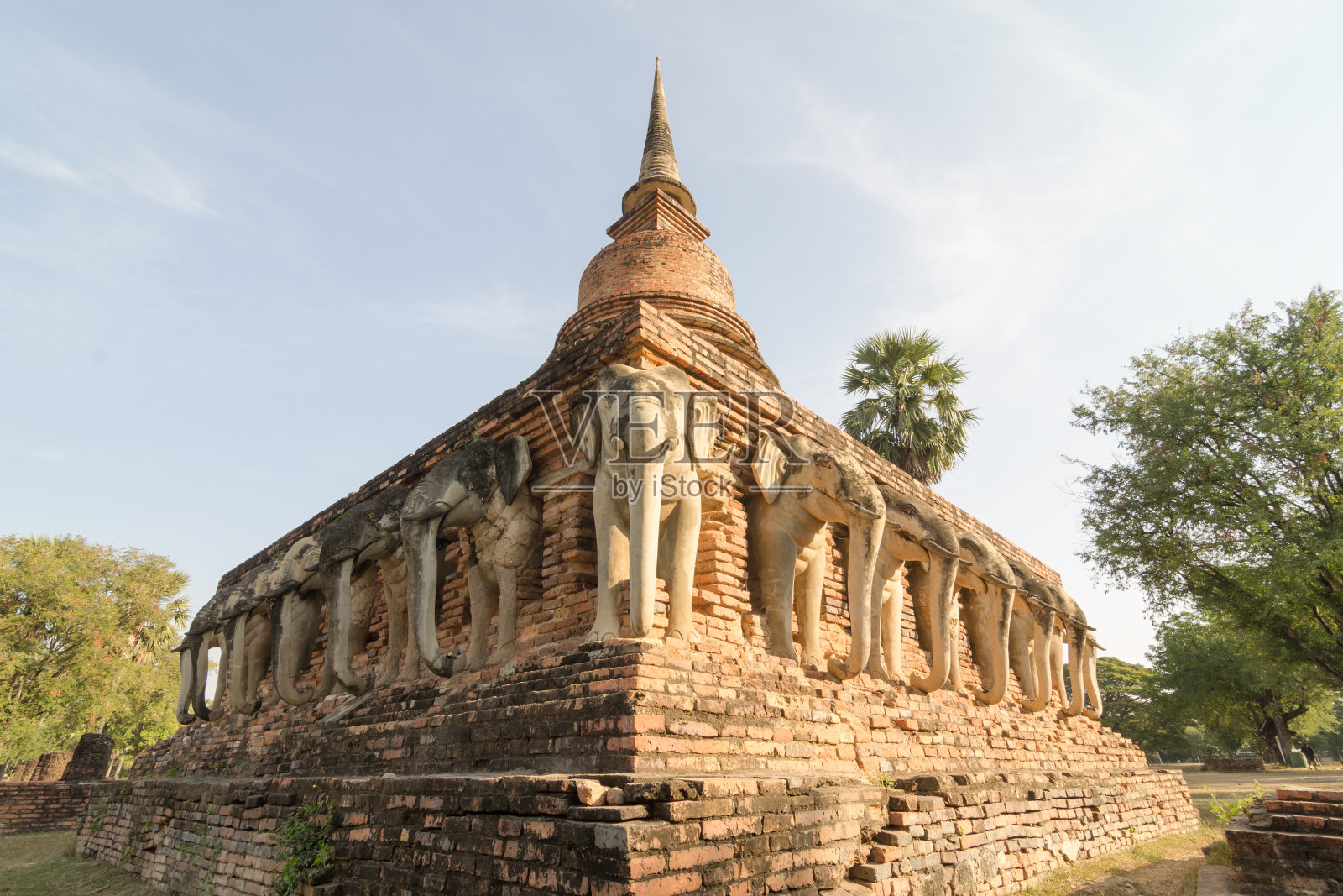 素可泰历史公园的寺真寺照片摄影图片