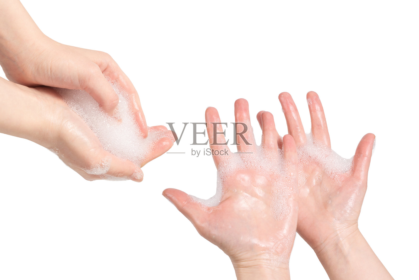 手洗隔离在白色背景。照片摄影图片