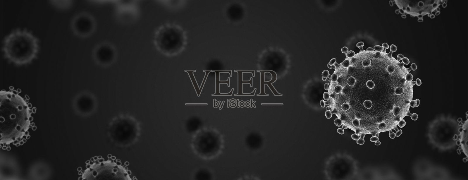 新型冠状病毒肺炎冠状病毒的爆发。2019 - 2020。3 d演示。横幅。照片摄影图片