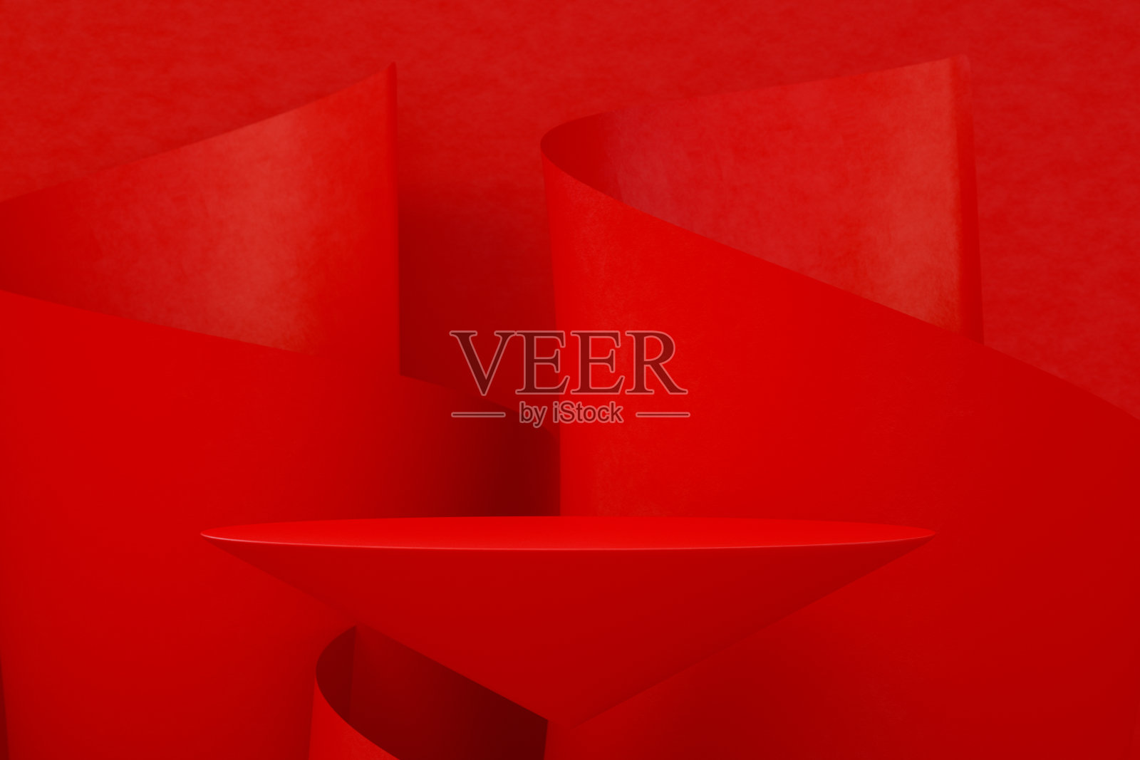 3D空产品站,平台,讲台,红色背景照片摄影图片