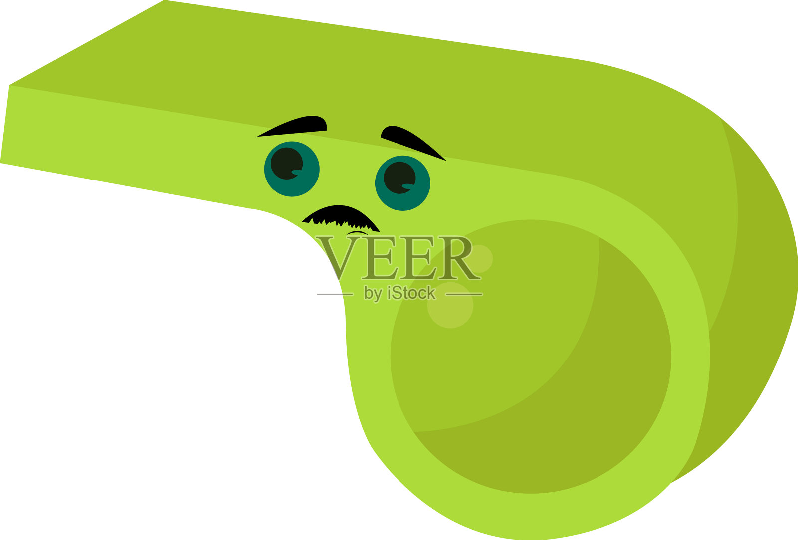 白色背景上的绿色哨子设计元素图片