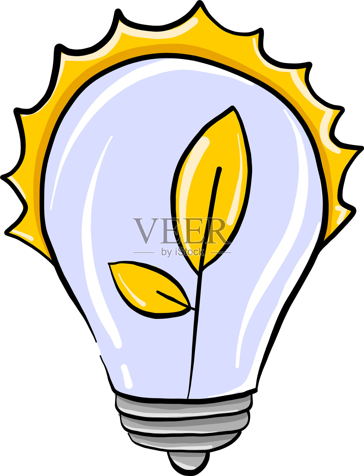 白色背景上的紫色灯泡设计元素图片