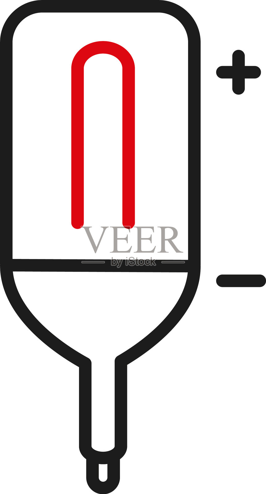 温度计线双色风格图标设计插画图片素材