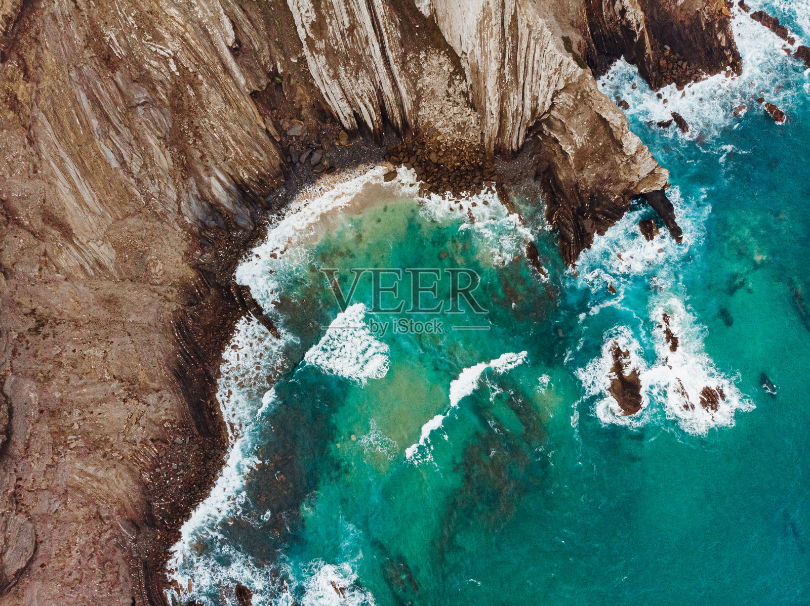 葡萄牙阿尔加维,萨格雷斯附近的普拉亚达斯埃拉斯鸟瞰图照片摄影图片