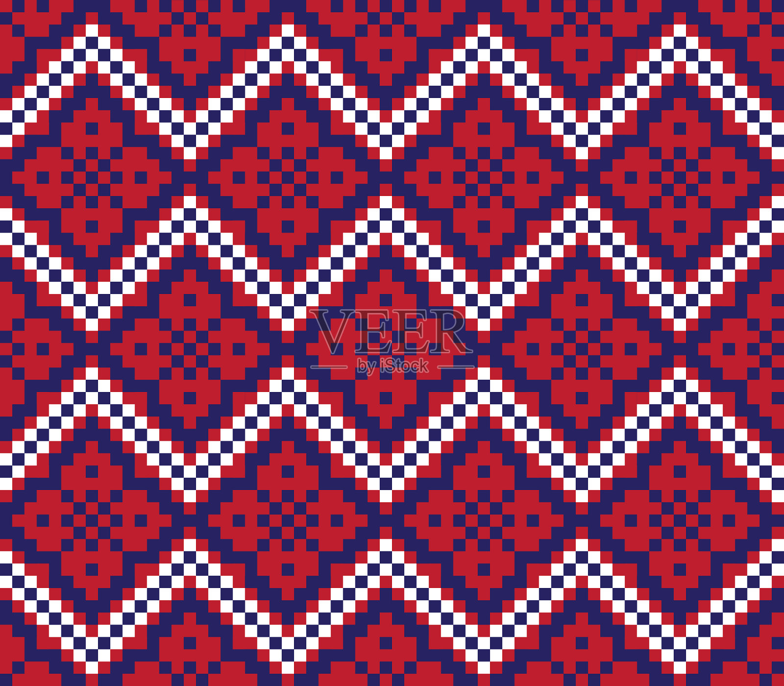 红色海军蓝圣诞集市岛无缝图案插画图片素材