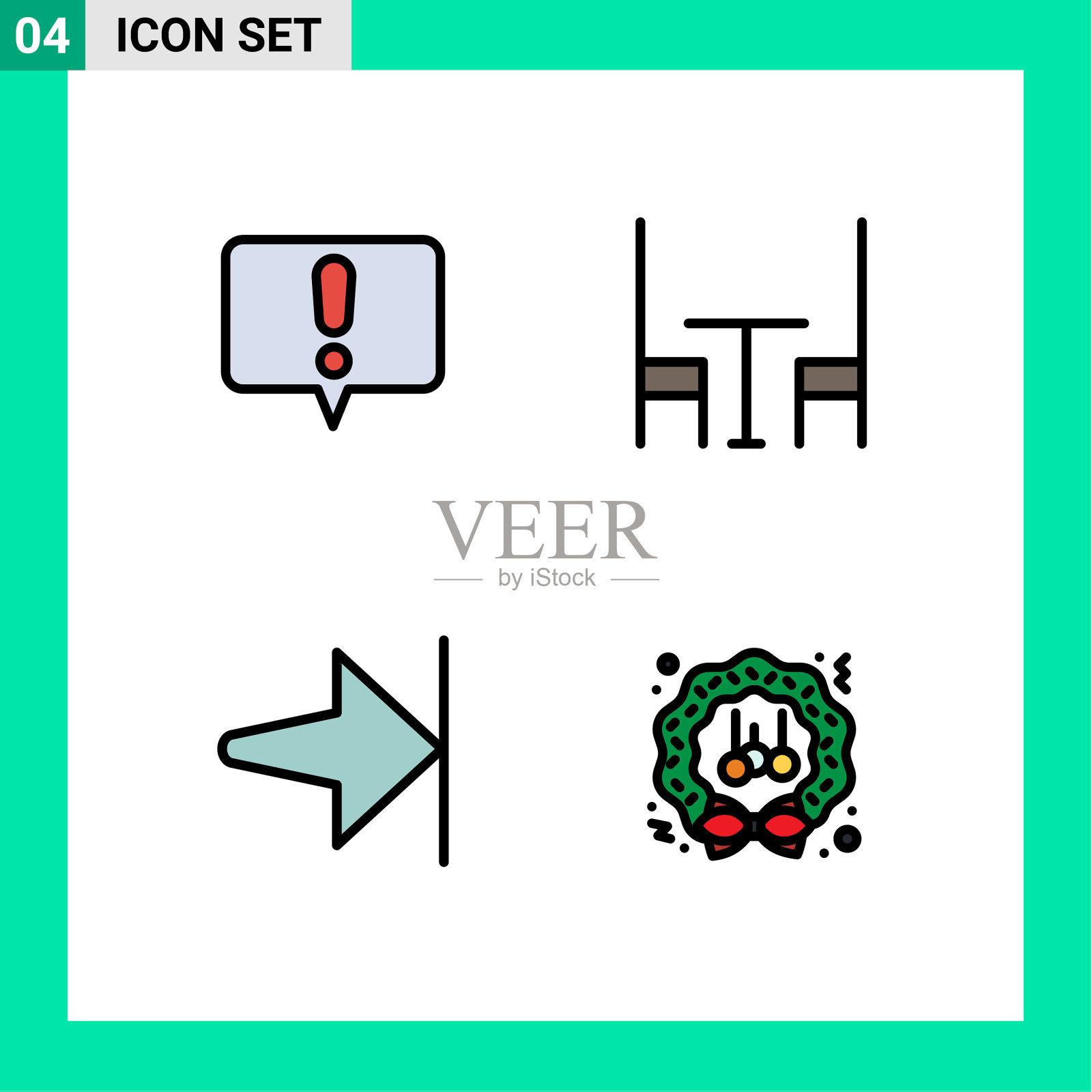 为卷筒纸设置4种通用填充线平面颜色插画图片素材