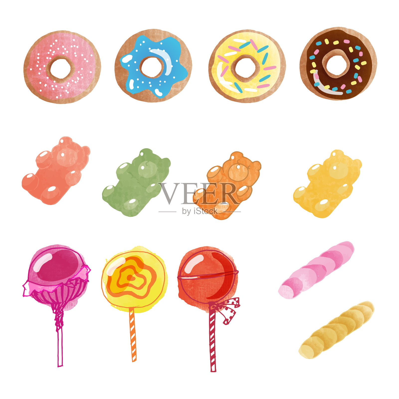 甜蜜的生活。糖果矢量图插画图片素材