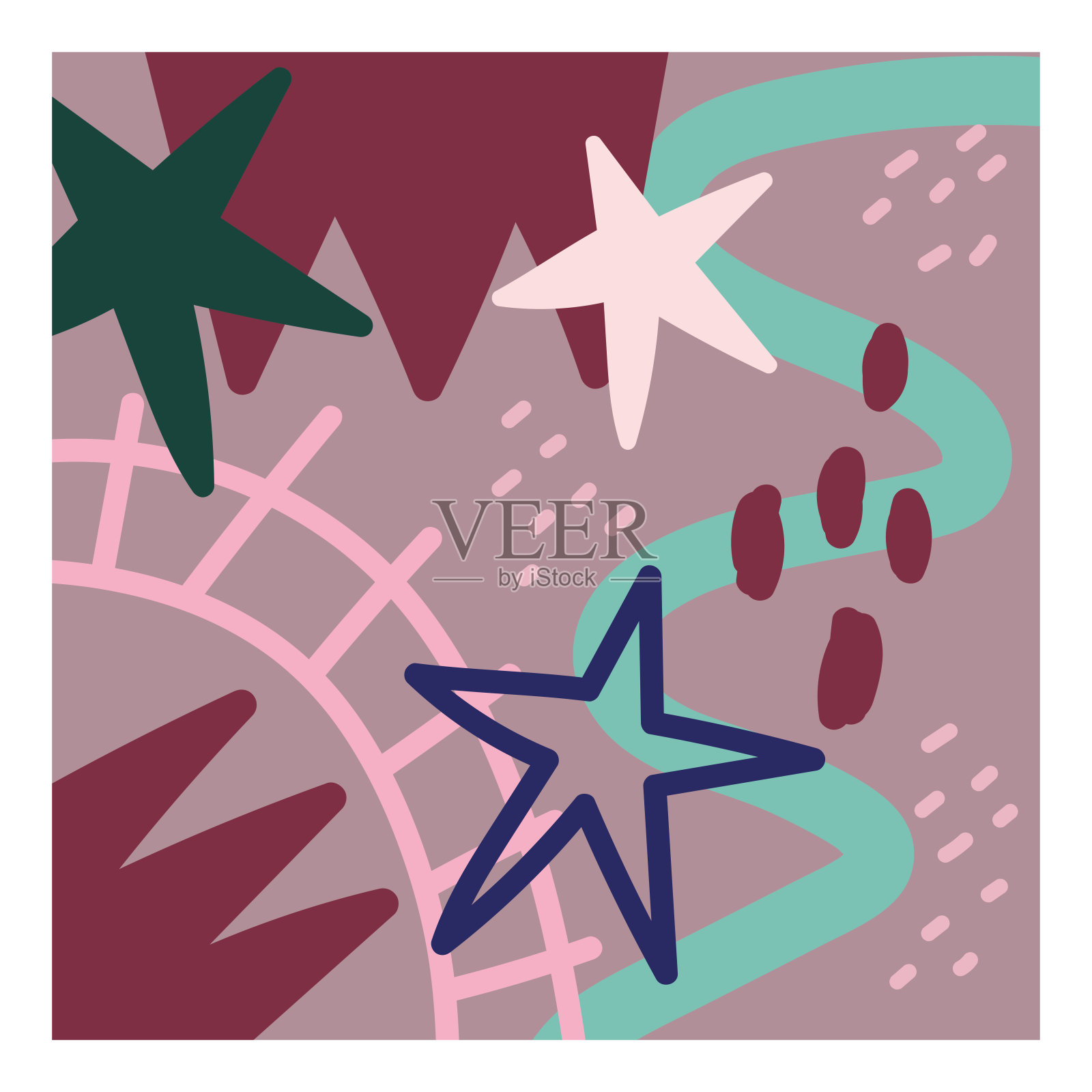 涂鸦当代抽象现代时尚装饰背景插画图片素材