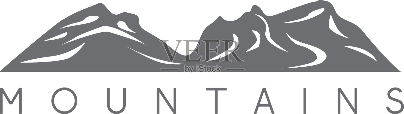 简单的抽象山插画图片素材